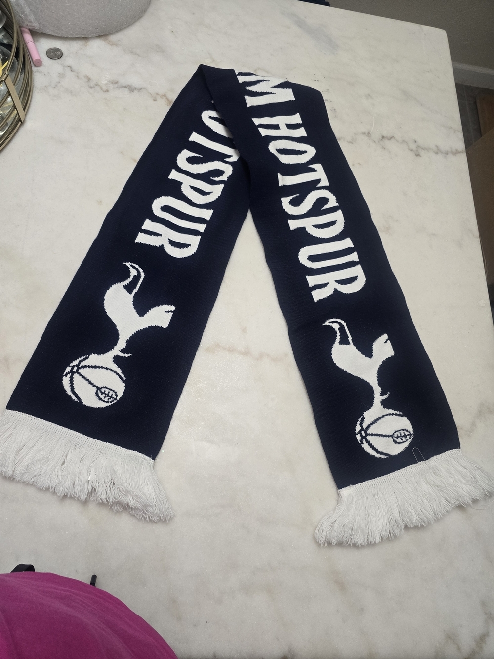Tottenham Hotspur Kids Scarf - Navy & White Club Crest